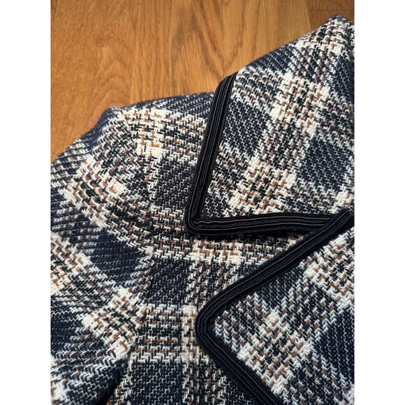 Veronica Beard Aise Plaid Seamed Cropped Tweed Jacket Size 4 – Designer Tailored - Picture 9 of 10